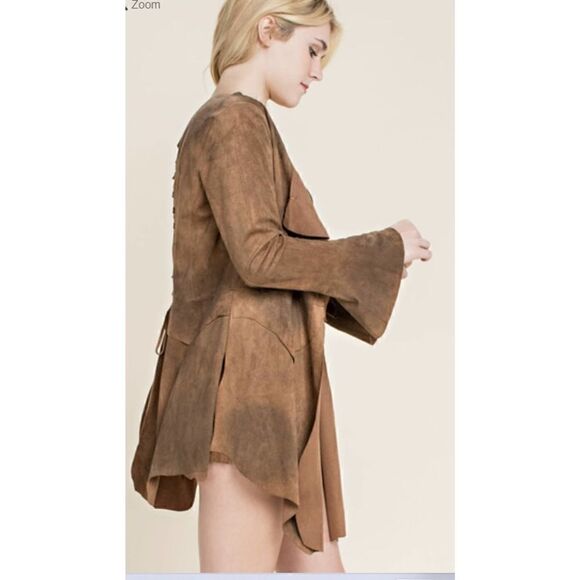 Vocal Camel Suede Sweater Size L NWT - Picture 2 of 3